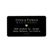 Familienname der Hochzeitsbrauerei Liebe schwarze  Adressaufkleber (Vorne)