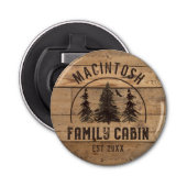 Familienname der Kabine Rustikale Waldbäume Flaschenöffner (Vorderseite)