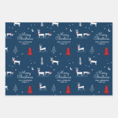 Familienname der Weihnachtsbaume Geschenkpapier Set (Vorderseite)