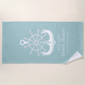 Familienname des Anchor Beach House Strandtuch (Vorderseite)