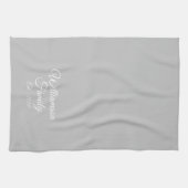 Familienname des Coupels anpassen, Jahr hellgrau Geschirrtuch (Horizontal)