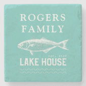 Familienname des Lake House Steinuntersetzer (Vorderseite)