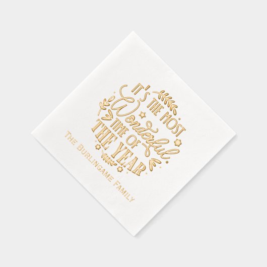 Familienname "Die wunderbarste Zeit des Jahres" Servietten Mit Folie (Rechts)