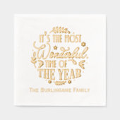 Familienname "Die wunderbarste Zeit des Jahres" Servietten Mit Folie (Vorderseite)
