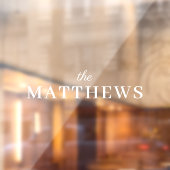 Familienname | Durchsichtige Eingangstür Fensteraufkleber (Blatt 2)