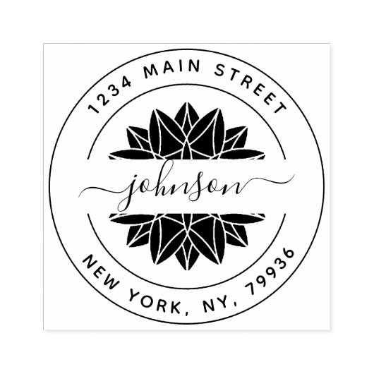 Familienname, eigene Rücksendeadresse erstellen Gummistempel (Prägung)