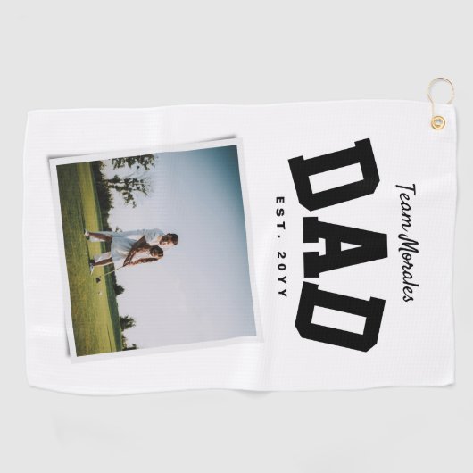 Familienname eines Mannschafts-Vaters: ein Foto sp Golfhandtuch (Horizontal)