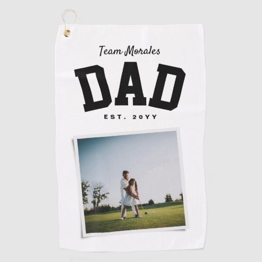 Familienname eines Mannschafts-Vaters: ein Foto sp Golfhandtuch (Vorderseite)