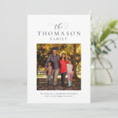 Familienname elegante marineblaue Weihnachtszeit e Feiertagskarte (Stehend Vorderseite)