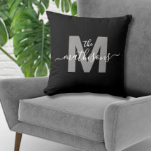 Familienname Elegante Schwarz-weiße Monogramm