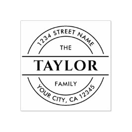 Familienname | Erstellen Sie Ihre eigene Round-Rüc Gummistempel