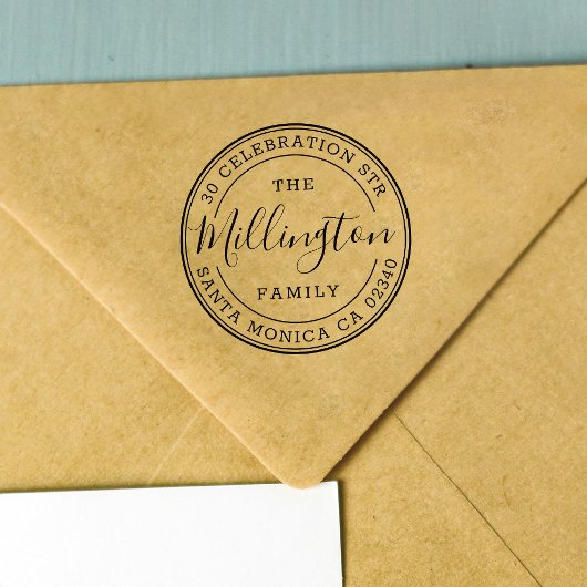 Familienname | Erstellen Sie Ihre eigene Round-Rüc Gummistempel