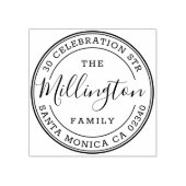 Familienname | Erstellen Sie Ihre eigene Round-Rüc Gummistempel (Prägung)