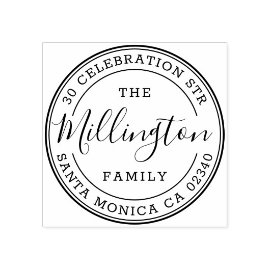 Familienname | Erstellen Sie Ihre eigene Round-Rüc Gummistempel (Prägung)