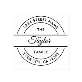 Familienname | Erstellen Sie Ihre eigene Round-Rüc Gummistempel