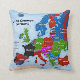 Familienname-Europa-Karten-Kissen Kissen