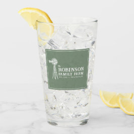 Familienname Farm Rustic Windmill Sage Green Glas