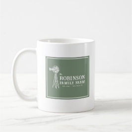 Familienname Farm Rustic Windmill Sage Green Kaffeetasse