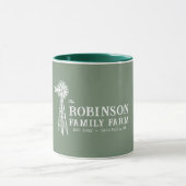 Familienname Farm Rustic Windmill Sage Green Tasse (Zentrum)