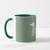 Familienname Farm Rustic Windmill Sage Green Tasse (Links)