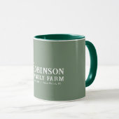 Familienname Farm Rustic Windmill Sage Green Tasse (VorderseiteRechts)