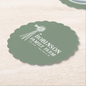 Familienname Farm Rustic Windmill Sage Green Untersetzer (angewinkelt)
