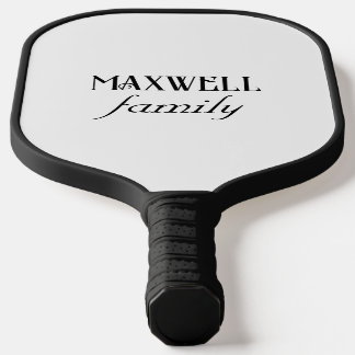 Familienname Fett Elegante Schwarze Typografie Min Pickleball Schläger