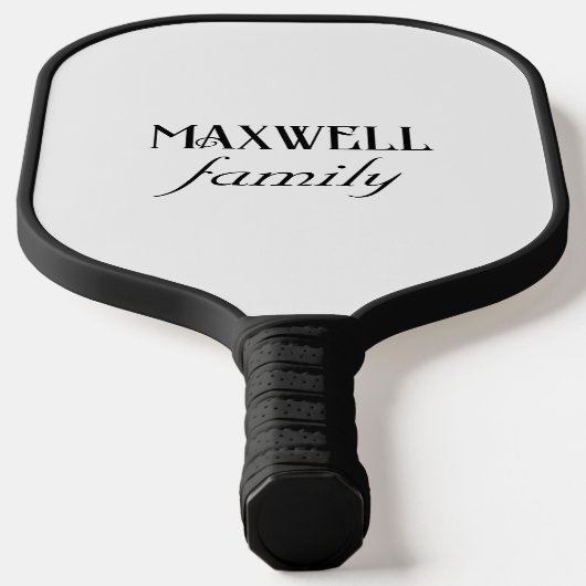 Familienname Fett Elegante Schwarze Typografie Min Pickleball Schläger (Ablage )