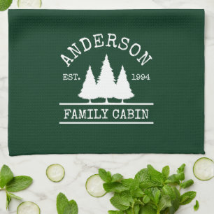 Familienname Forest Green Geschirrtuch