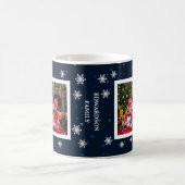 Familienname Foto Collage Familienname Blaue Stern Kaffeetasse (Mittel)