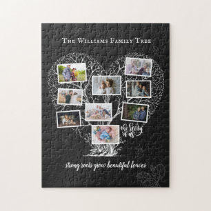 Familienname Foto-Collage Familienstammbaum Herz Puzzle