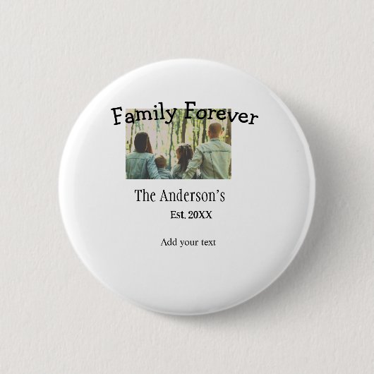 Familienname Foto Jahr rustikale Vintage Ferien hi Button (Vorderseite)