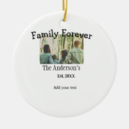 Familienname Foto Jahr rustikale Vintage Ferien hi Keramik Ornament