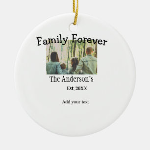 Familienname Foto Jahr rustikale Vintage Ferien hi Keramik Ornament