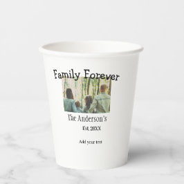 Familienname Foto Jahr rustikale Vintage Ferien hi Pappbecher