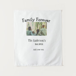 Familienname Foto Jahr rustikale Vintage Ferien hi Wandteppich