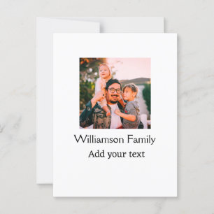 Familienname Foto Nachricht Text Ferien Einfacher Postkarte