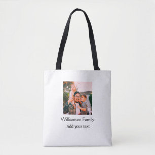 Familienname Foto Nachricht Text Ferien Einfacher Tasche
