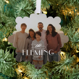 Familienname Foto Ornament Holiday Card