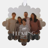 Familienname Foto Ornament Holiday Card Karte (Vorderseite)