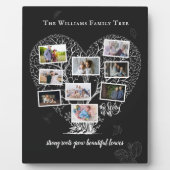 Familienname FotoCollage | Familienbaumherz Fotoplatte (Vorderseite)