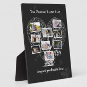 Familienname FotoCollage | Familienbaumherz Fotoplatte (Seite)