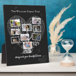 Familienname FotoCollage | Familienbaumherz Fotoplatte
