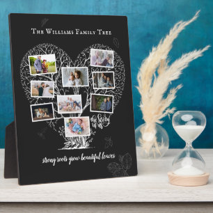 Familienname FotoCollage   Familienbaumherz Fotoplatte