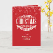 Familienname Frohe Weihnachten Glück im neuen Jahr Karte (Gelbe Blume)