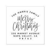 Familienname, Frohe Weihnachten und Rücksendeadres Permastempel (Design)