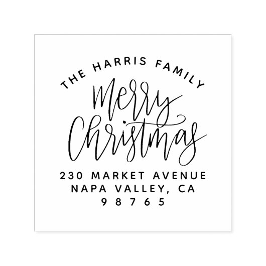 Familienname, Frohe Weihnachten und Rücksendeadres Permastempel (Design)