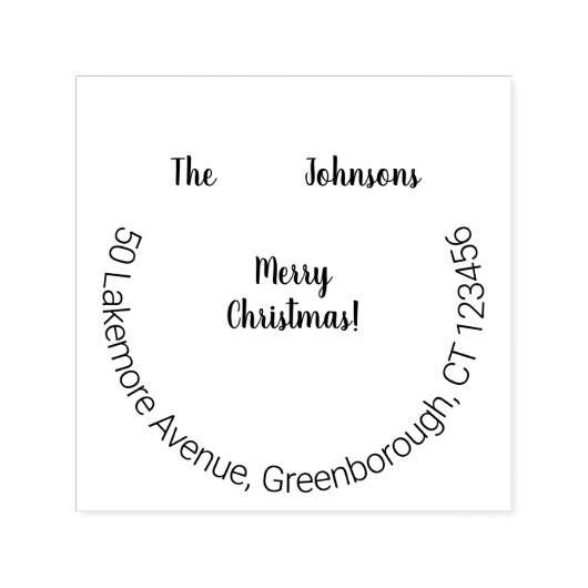 Familienname Frohe Weihnachtszeit-Rücksendeadresse Permastempel (Design)