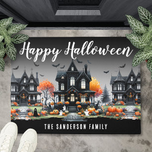 Familienname Frohes Halloween Fußmatte