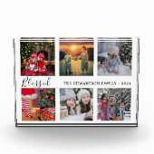 Familienname für Foto-Collage Familienname Gesegne Fotoblock (Vorderseite)